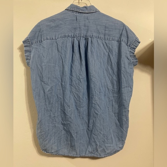 Madewell Oversized Chambray Short Sleeve Button Up Central Shirt - Picture 7 of 7